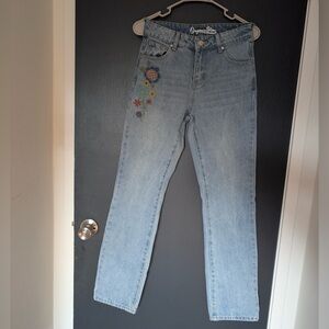 Light Blue Embroidered Women's Jeans